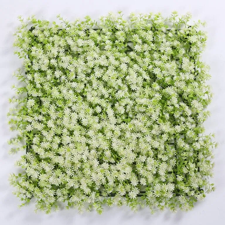 Vintage Grass Wall Panel with Flowers