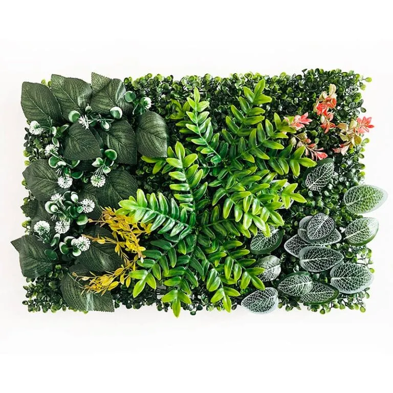 Vintage Grass Wall Panel with Flowers
