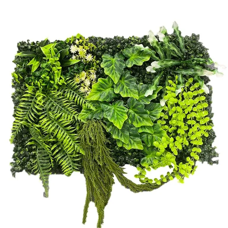 Vintage Grass Wall Panel with Flowers