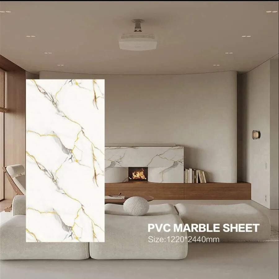UV Marble Slab Grey Marble Pattern