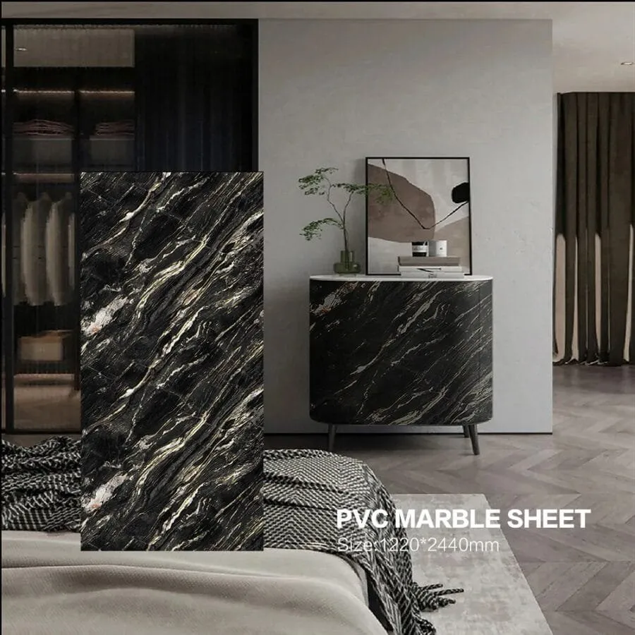 UV Marble Slab Grey Marble Pattern
