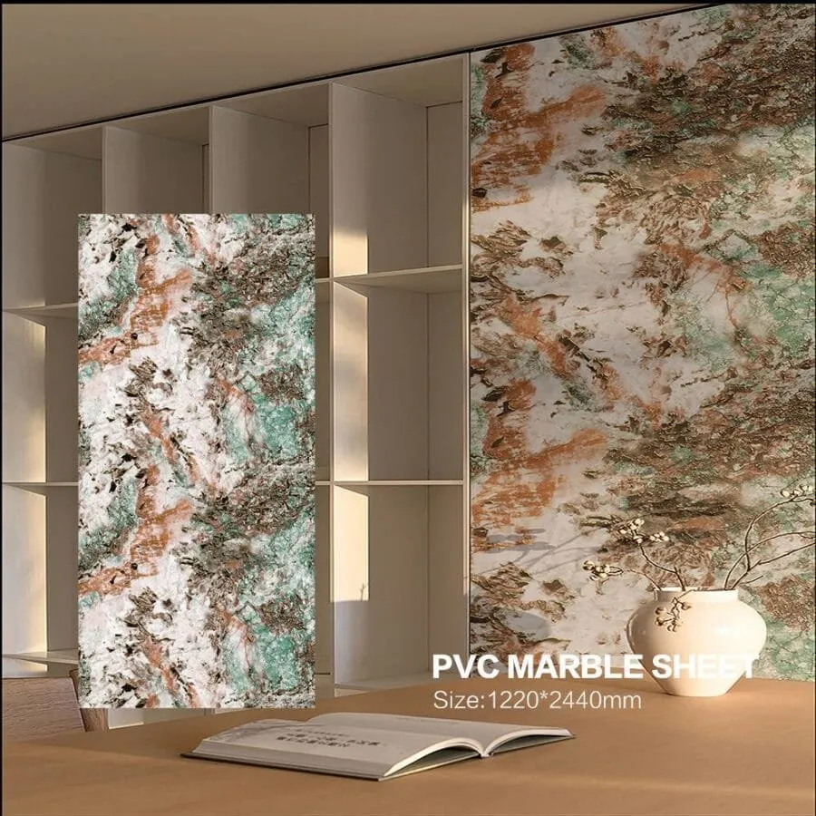 UV Marble Slab Grey Marble Pattern