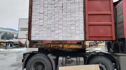 Container truck ready for sea shipping